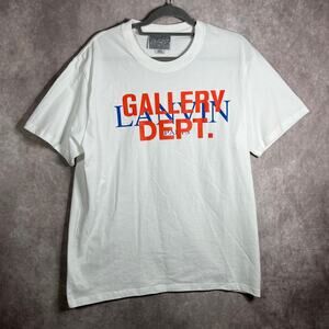Lanvin Paris Gallery Dept. Shirt Mens Size 3XL White Graphic Print Short Sleeves